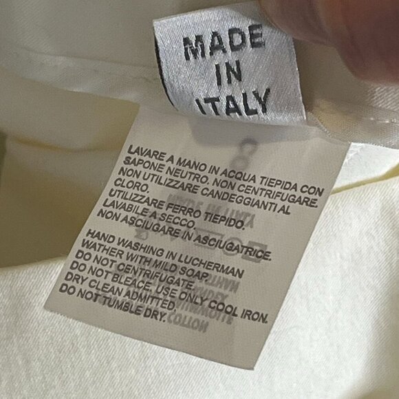 Gunex Off White Side Zip Closure Slim Leg Ankle Dress Pants Polyester Stretch Si - Picture 8 of 9